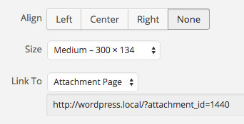 Navigating to a WordPress attachment page