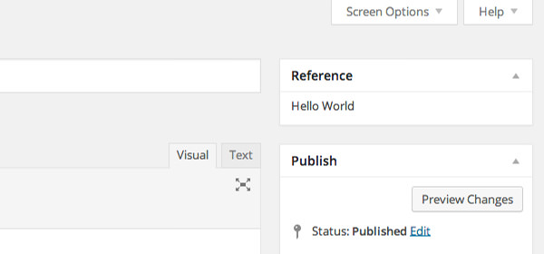 WordPress meta box position