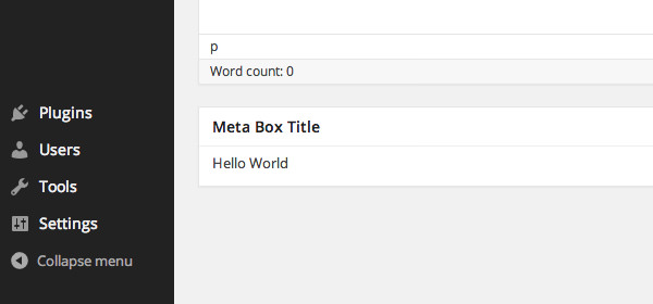 WordPress basic meta box