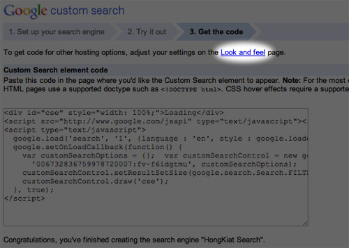 Customizing Google CSE Appearance