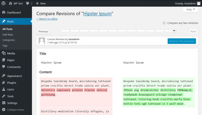 wordpress post revisions