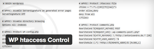 WP htaccess Control admin panel