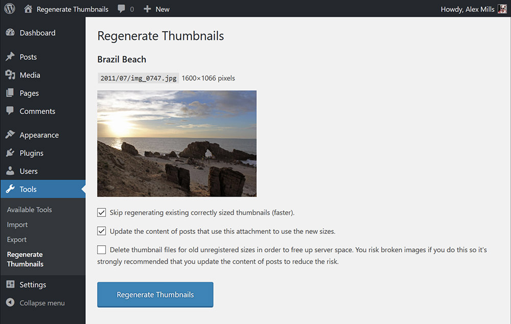 Regenerate Thumbnails WordPress plugin