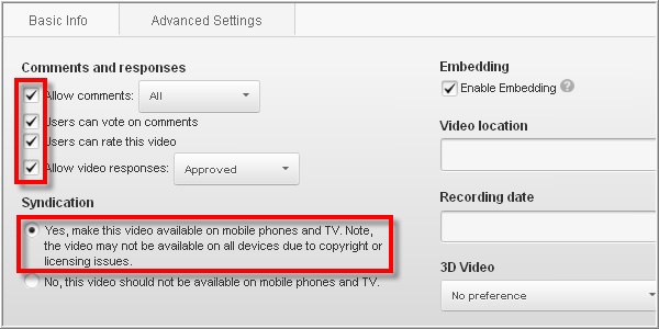 3d settings youtube