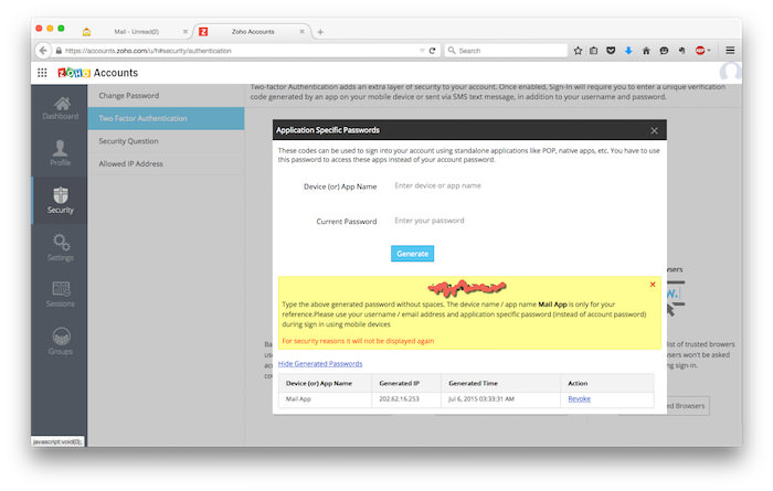 zohomail-application-specific-password-4